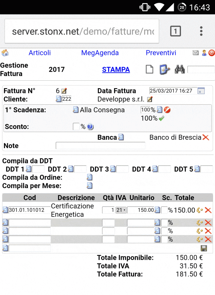 Creare e Modificare una Fattura da Smartphone